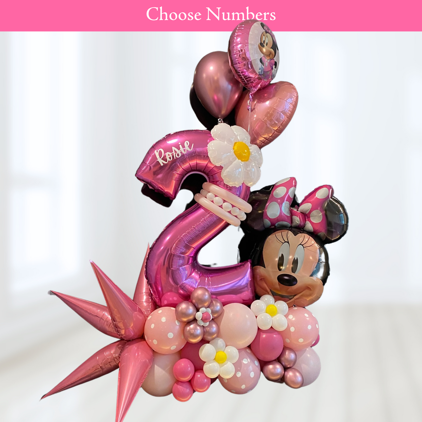Personalized Minnie Mouse Oh Twoodles Birthday Themed Number Stack