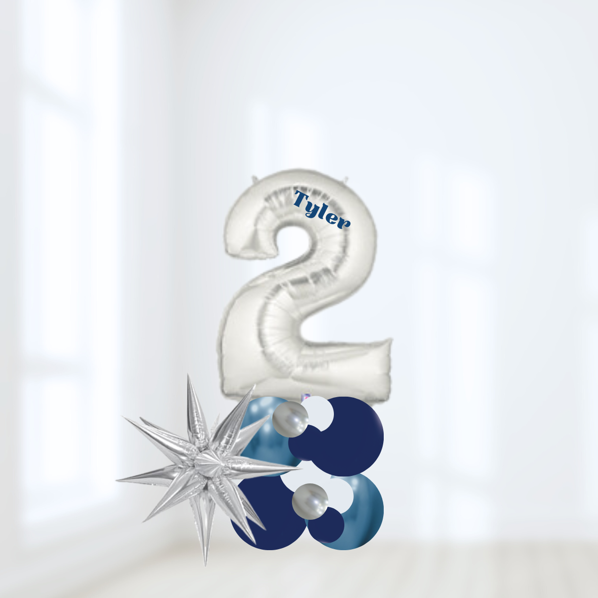 Personalized Silver Number Stack