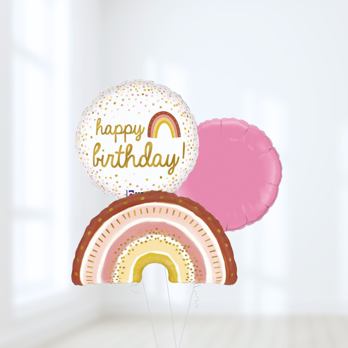 Boho Rainbow Helium Balloon Bouquet