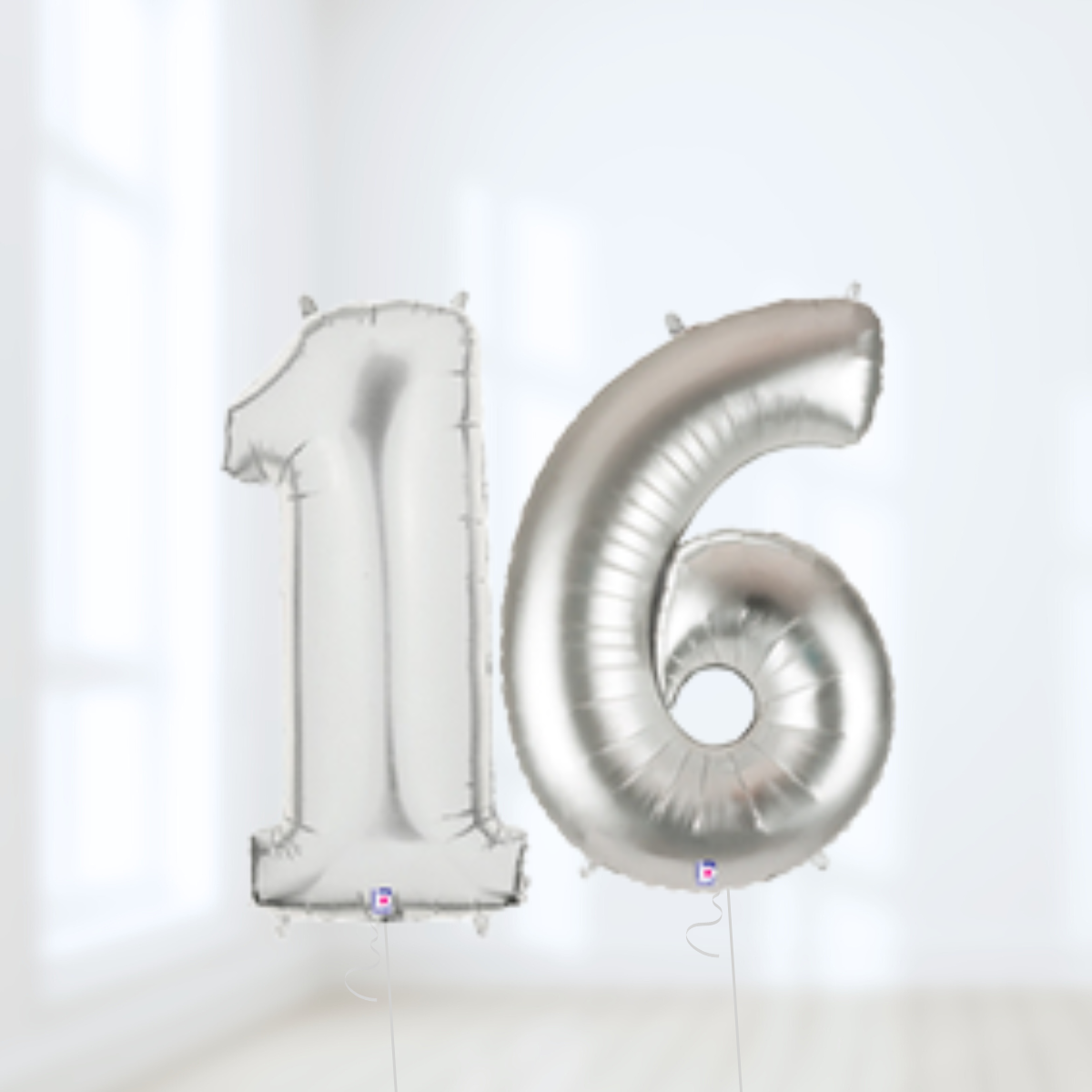 Silver Birthday Balloon Number Packages