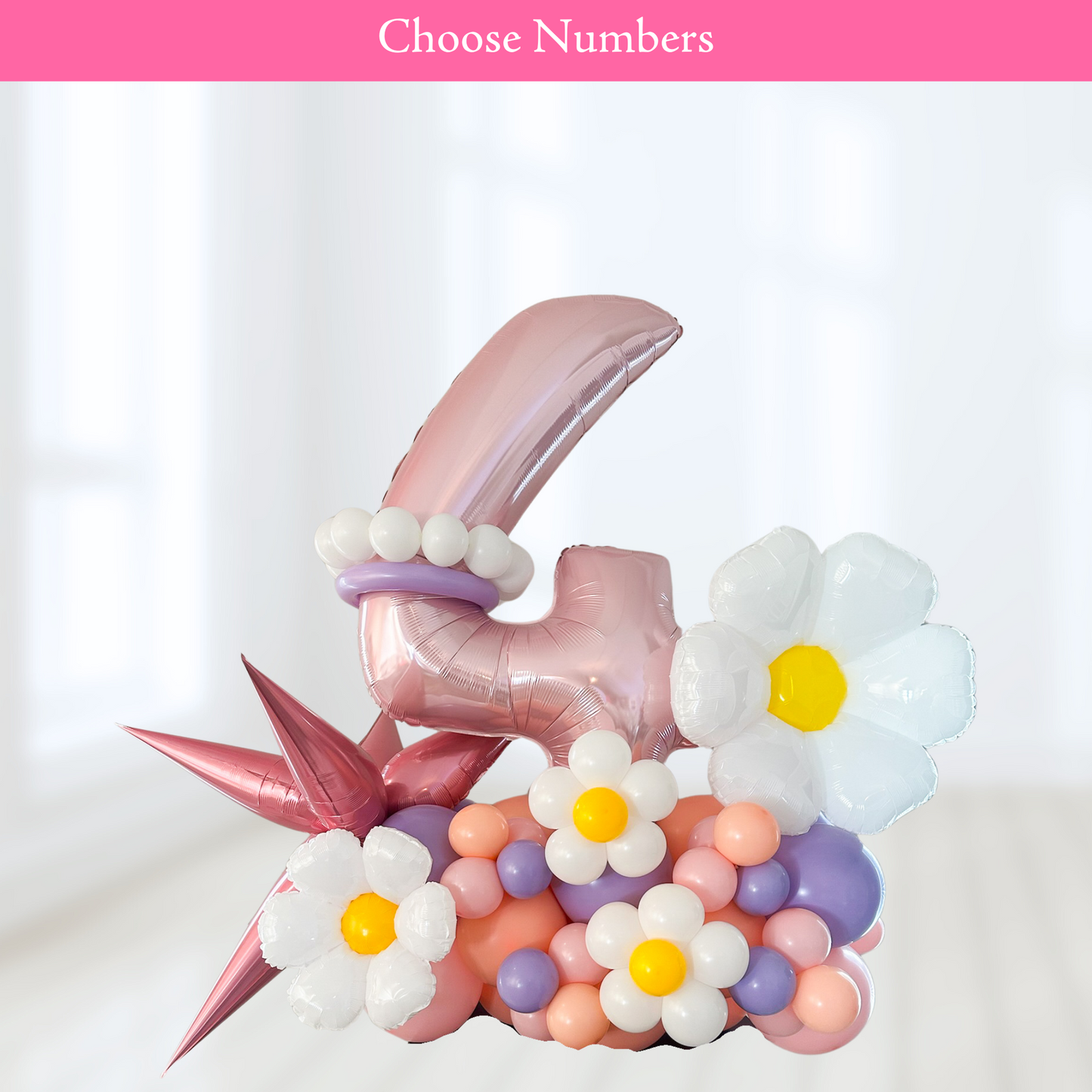 Personalized Groovy Flower Daisy Birthday Themed Number Stack