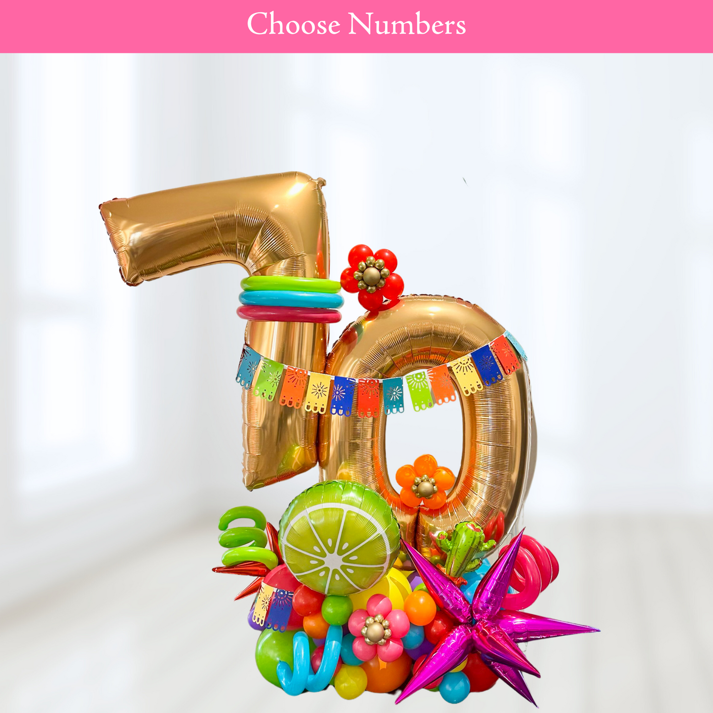 Personalized Fiesta Birthday Themed Number Stack