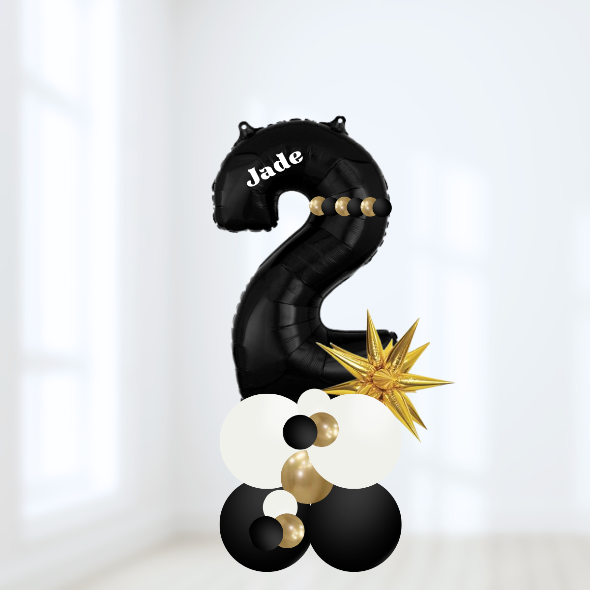 Personalized Black Number Stack