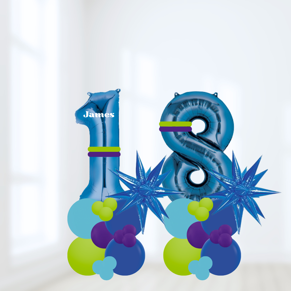 Personalized Blue Number Stack
