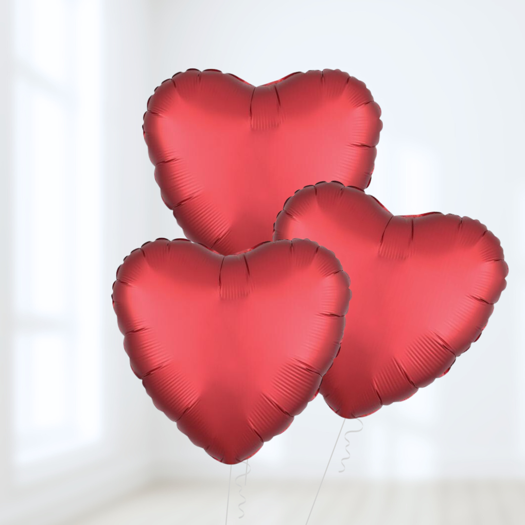 Red Foil Heart Helium Balloon Bouquet