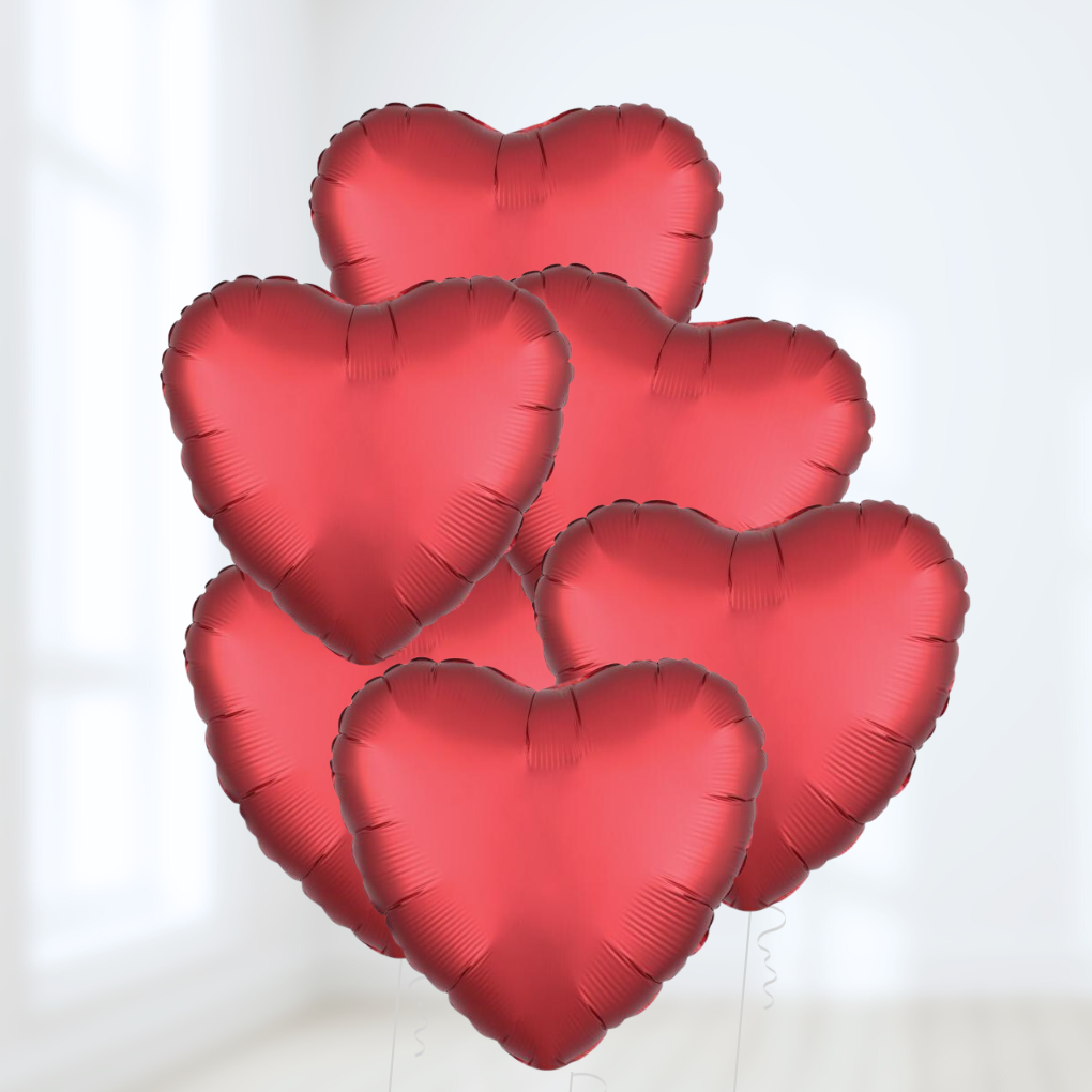 Red Foil Heart Helium Balloon Bouquet