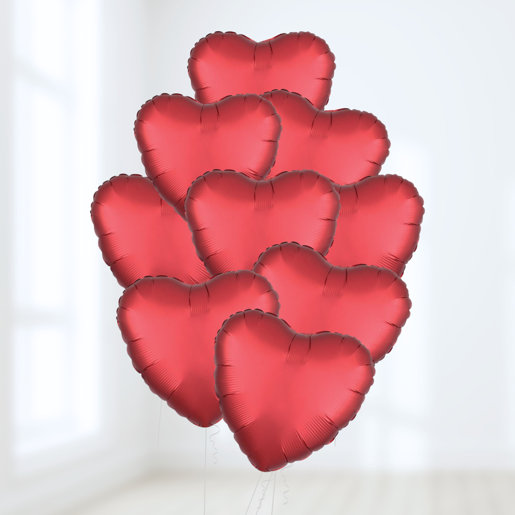 Red Foil Heart Helium Balloon Bouquet