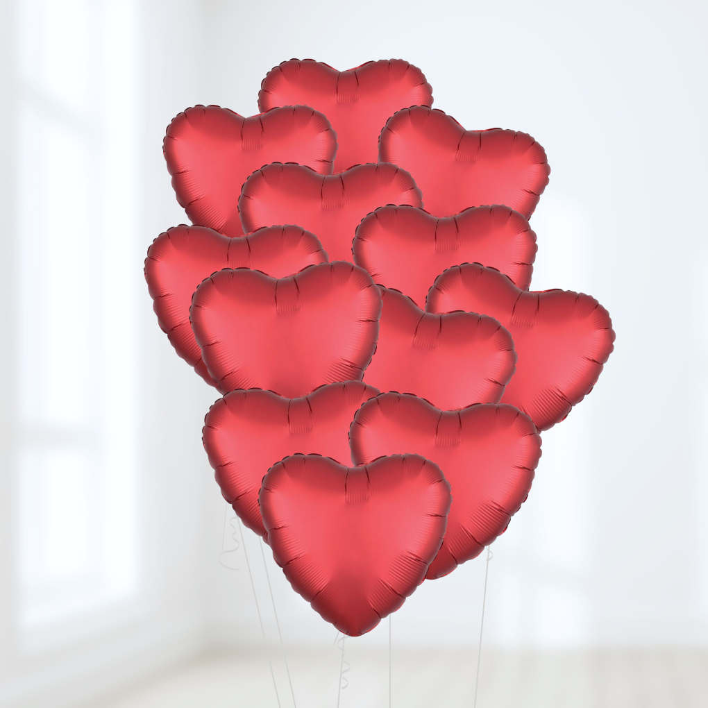 Red Foil Heart Helium Balloon Bouquet