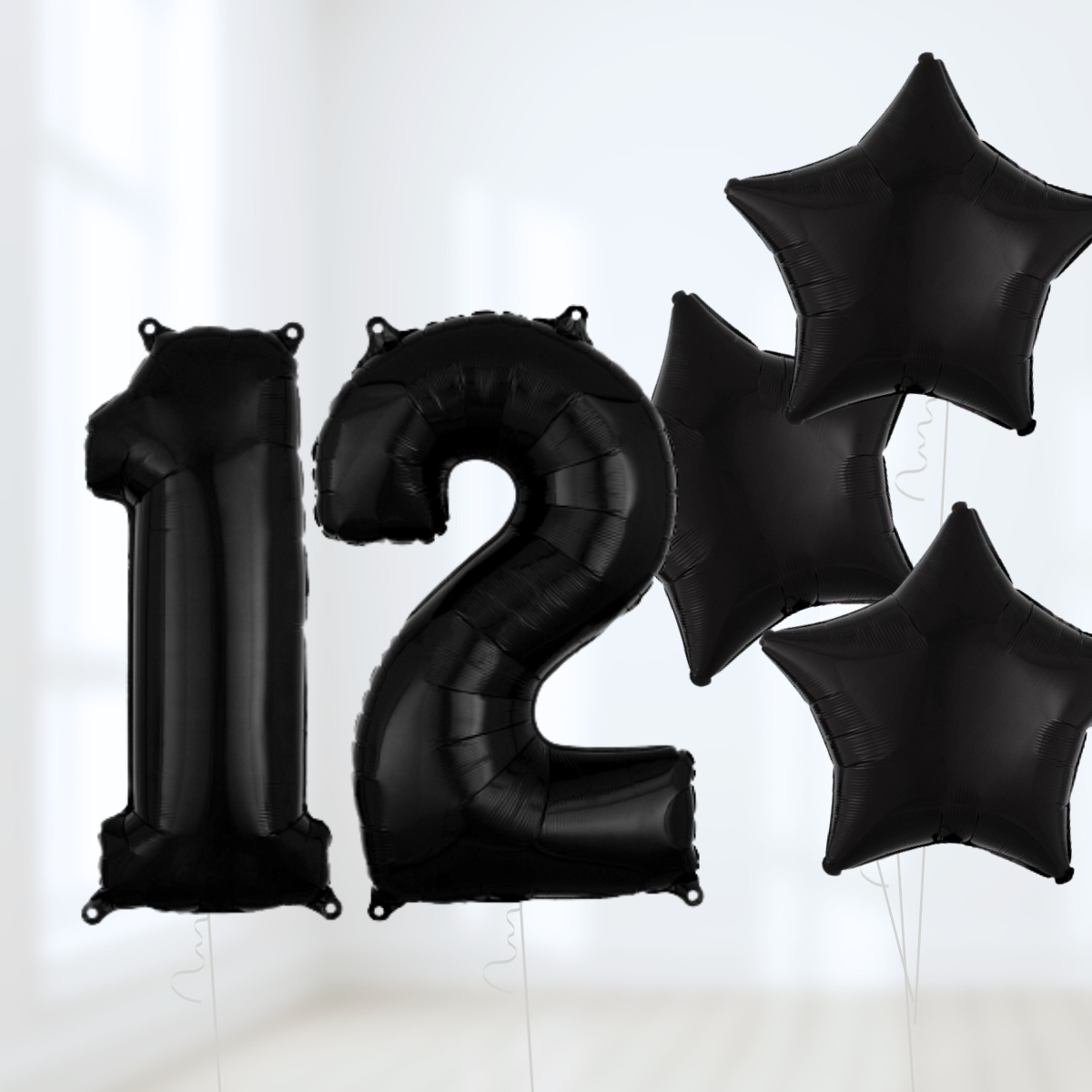 Black Birthday Balloon Number Packages