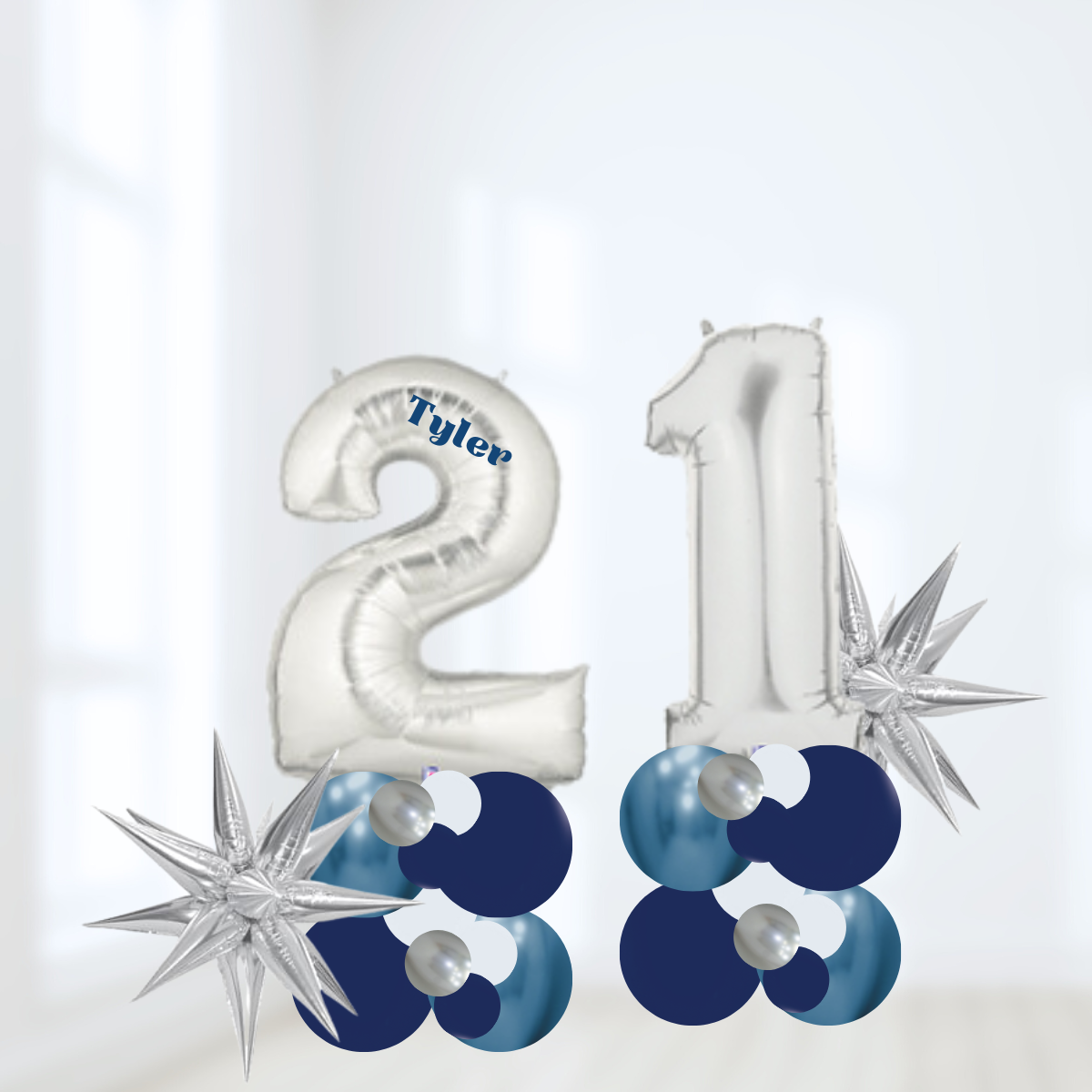 Personalized Silver Number Stack