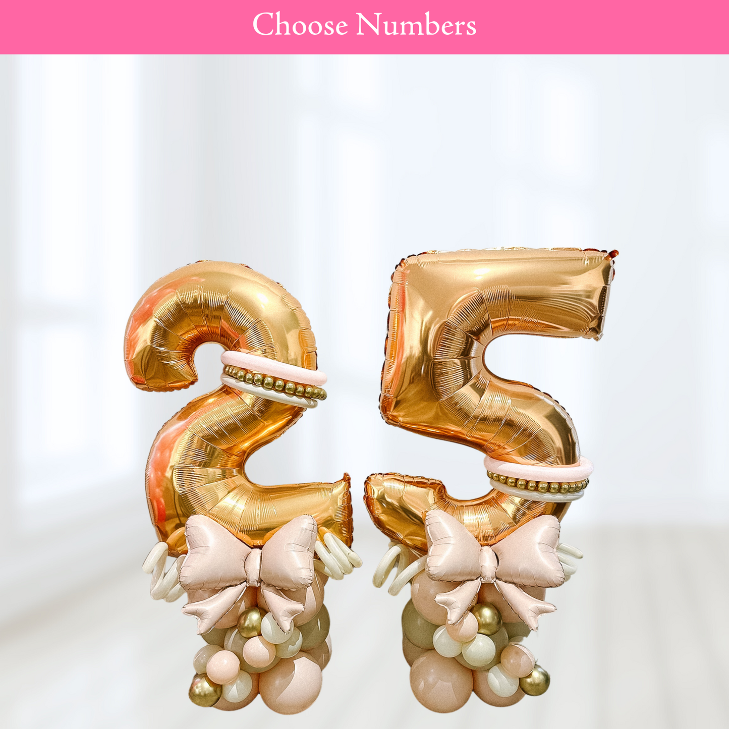 Personalized Elegant Bow Birthday Themed Number Stack