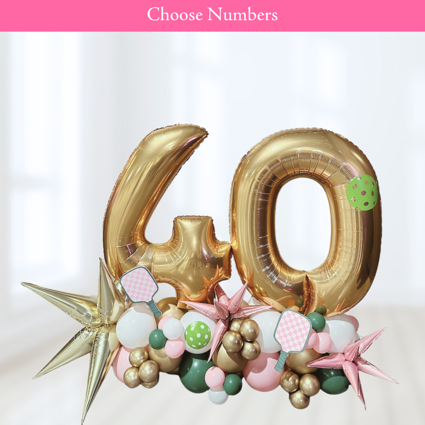 Personalized Pickleball Birthday Themed Number Stack