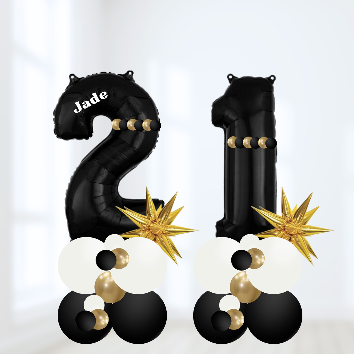 Personalized Black Number Stack
