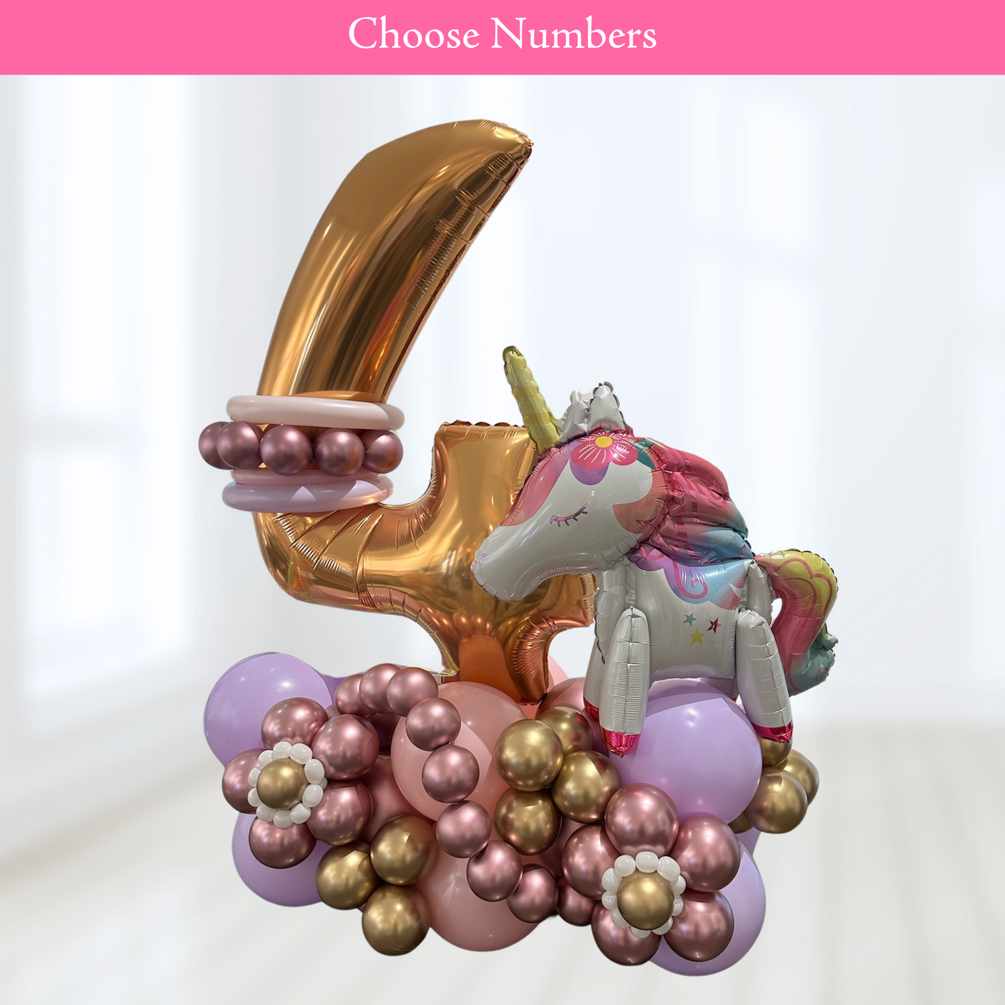 Personalized Unicorn Birthday Themed Number Stack