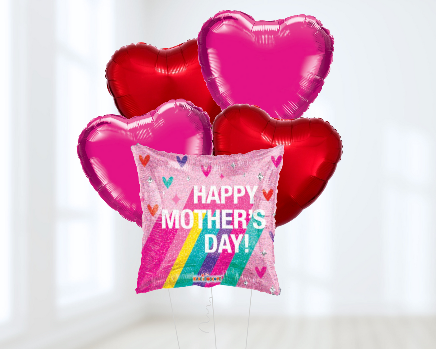 Mother's Day Vibrant Heart Balloon Bouquet