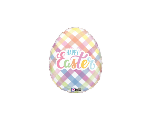 Plaid Easter Egg Foil Balloon